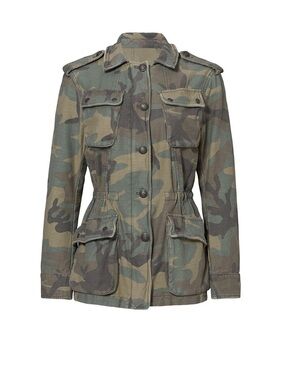 Free People Camouflage Utility Jacket - Green, Brown